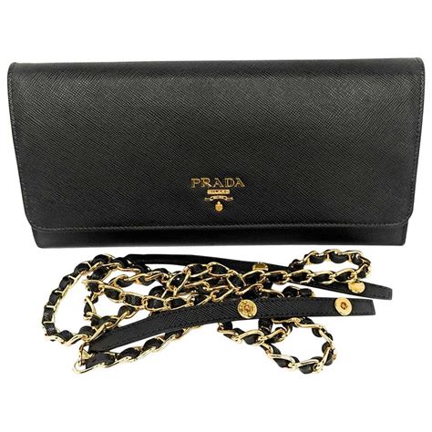 prada wallet on chain black